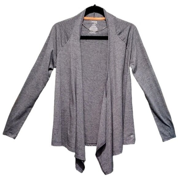 Danskin Now Semi-Fitted Gray Heather Open Front Cardigan Small 4-6 - Picture 1 of 11
